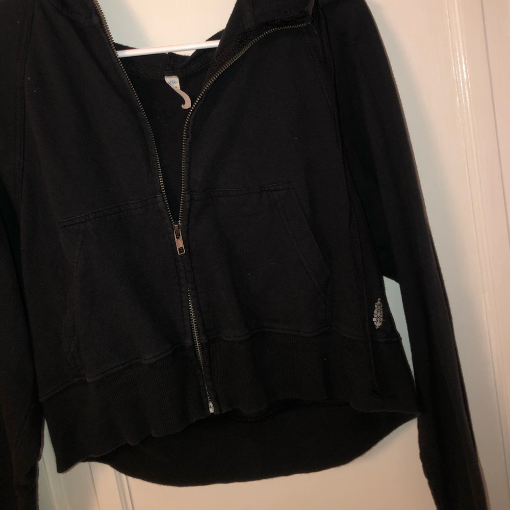 Black Free People Crop Hoodie